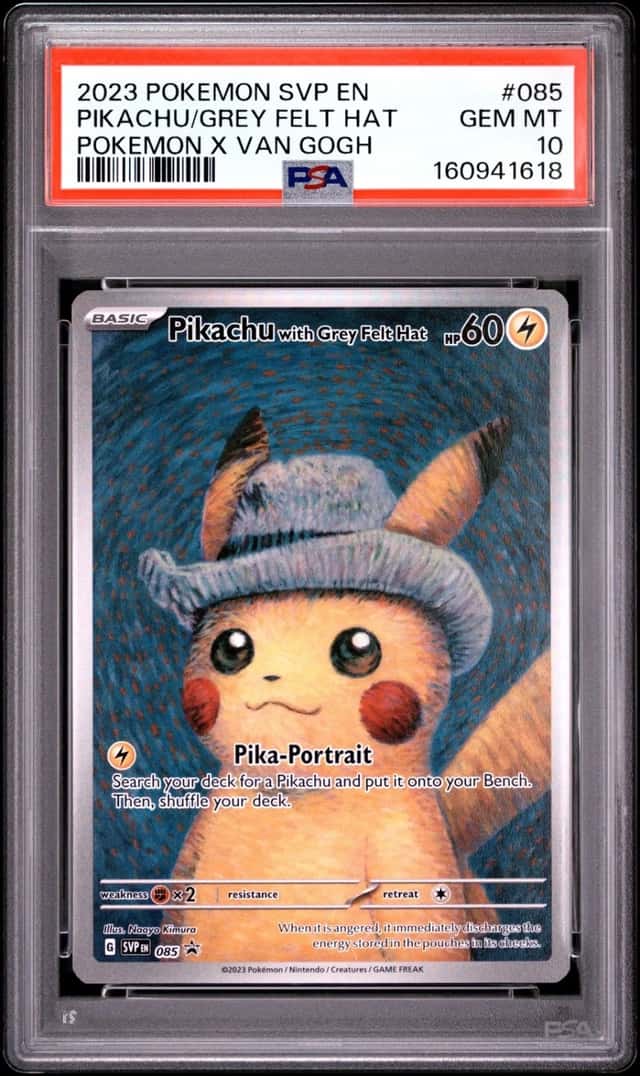 2023 POKEMON SVP EN-SV BLACK STAR PROMO #085 PIKACHU WITH GREY FELT HAT PSA 10