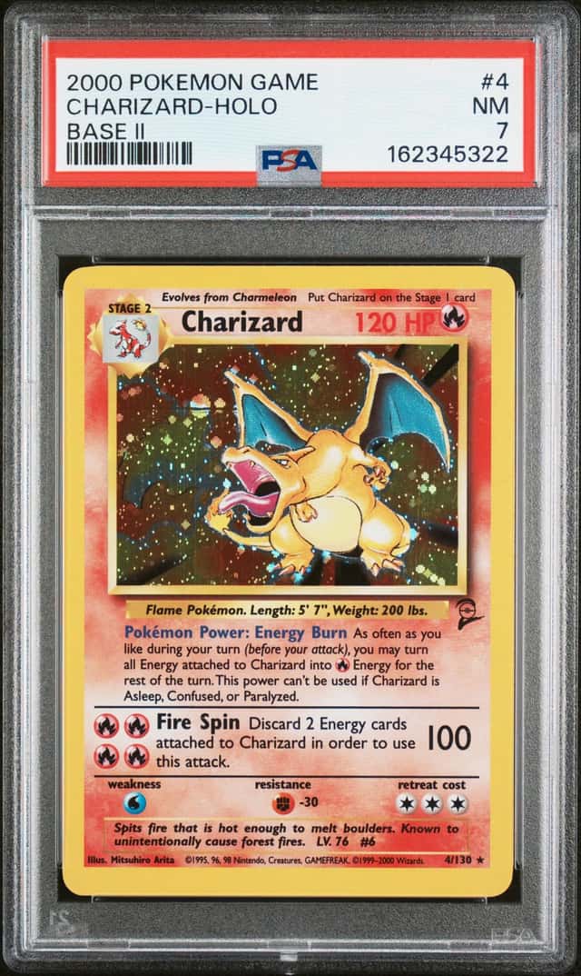 2000 Pokémon Base Set 2 #4 CHARIZARD-Holo PSA 7 