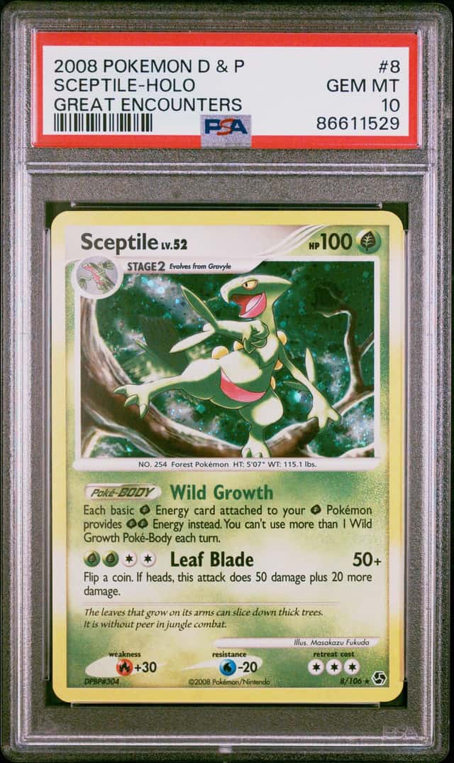 POKEMON SCEPTILE-HOLO 2008 DIAMOND & PEARL GREAT ENCOUNTERS #8 PSA 10