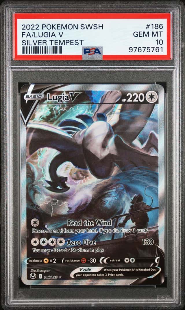Pokémon TCG PSA 10 Lugia V 186/195 Silver Tempest Alt Full Art Holo