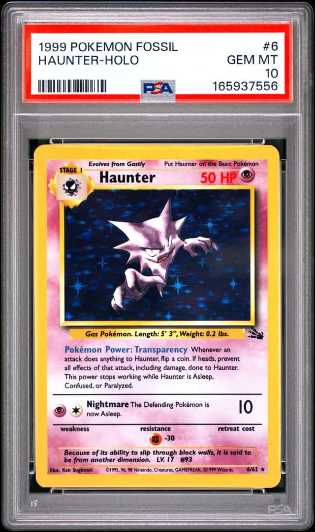 POKEMON HAUNTER 1999 FOSSIL #6 HOLO PSA 10
