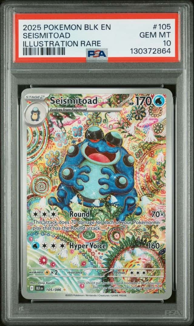 2025 POKEMON SEISMITOAD ILLUSTRATION RARE EN-BLACK BOLT #105 PSA 10