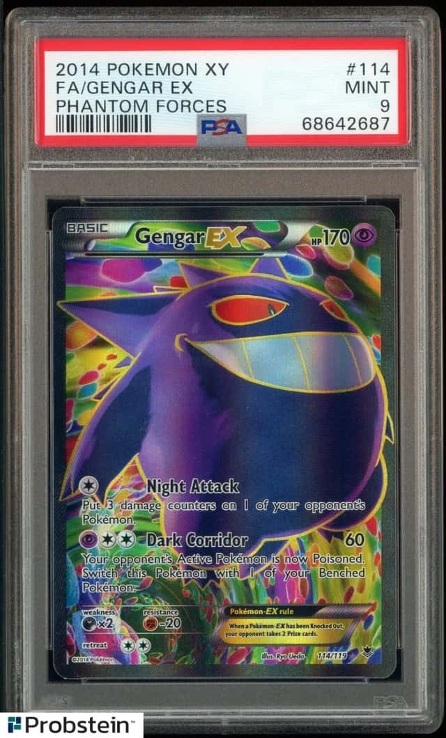 2014 Pokemon XY Phantom Forces #114 FA Gengar EX PSA 9 MINT