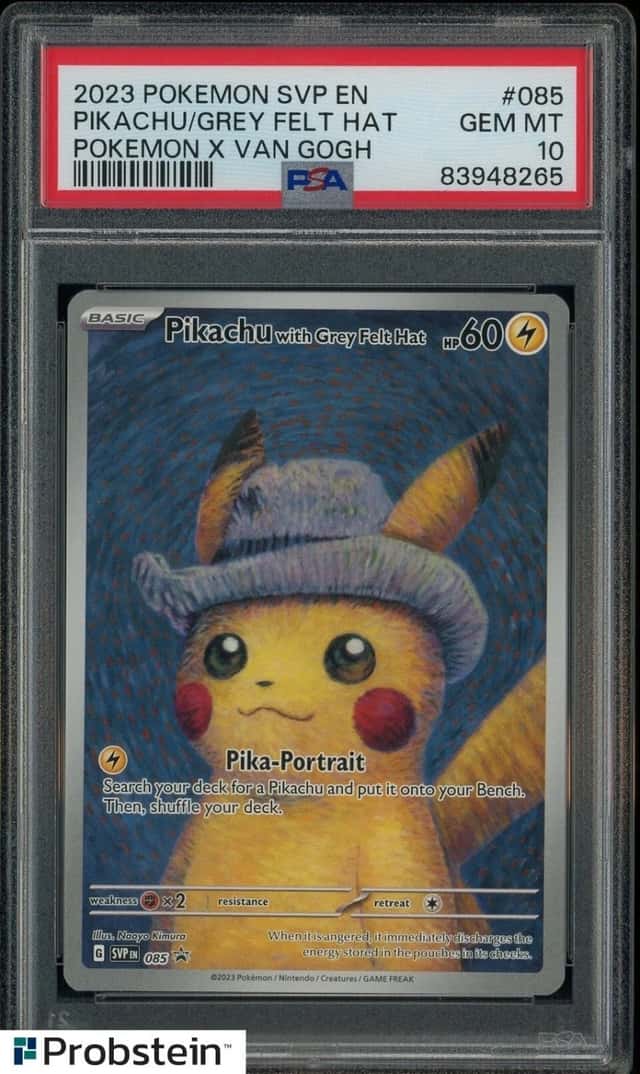 2023 Pokemon SVP EN Pokemon X Van Gogh #085 Pikachu with Grey Felt Hat PSA 10