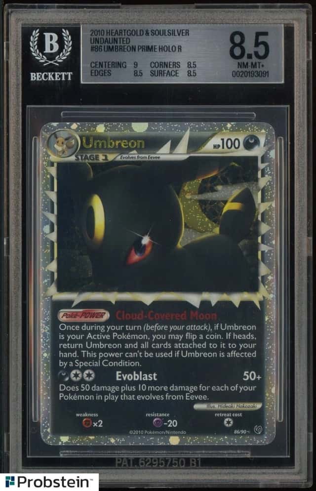 2010 Pokemon Heartgold & Soulsilver Undaunted #86 Umbreon Promo Holo R BGS 8.5