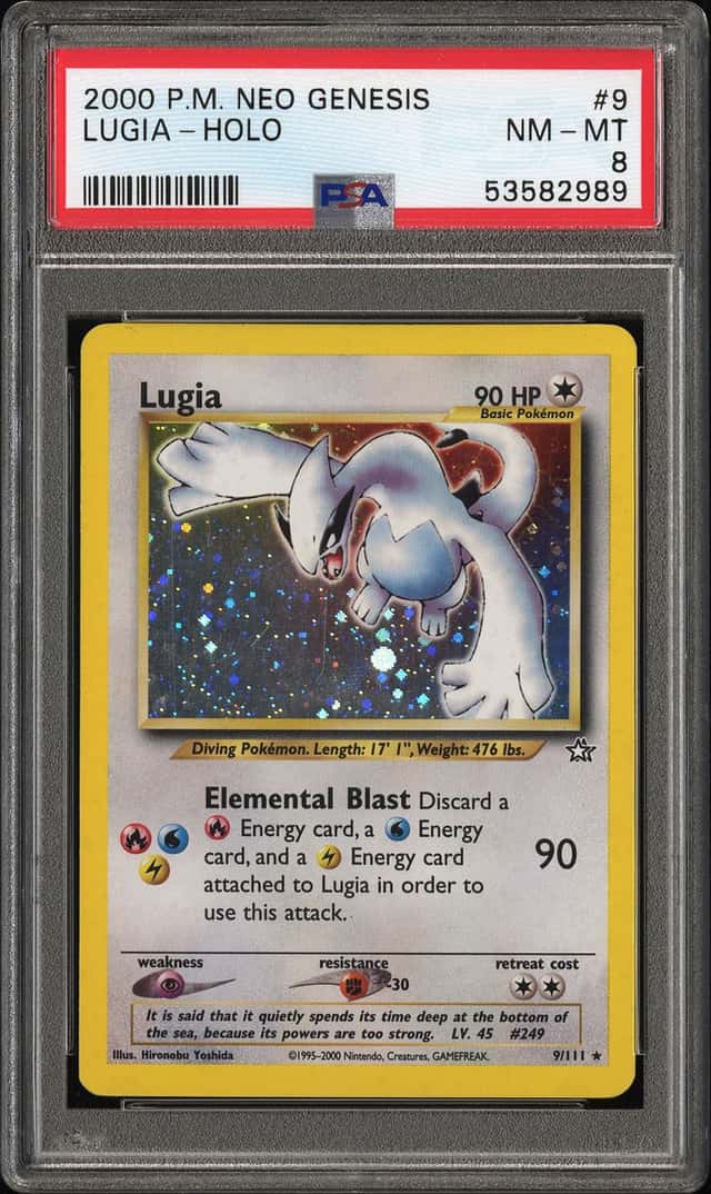 POKEMON LUGIA-HOLO 2000 NEO GENESIS #9 PSA 8
