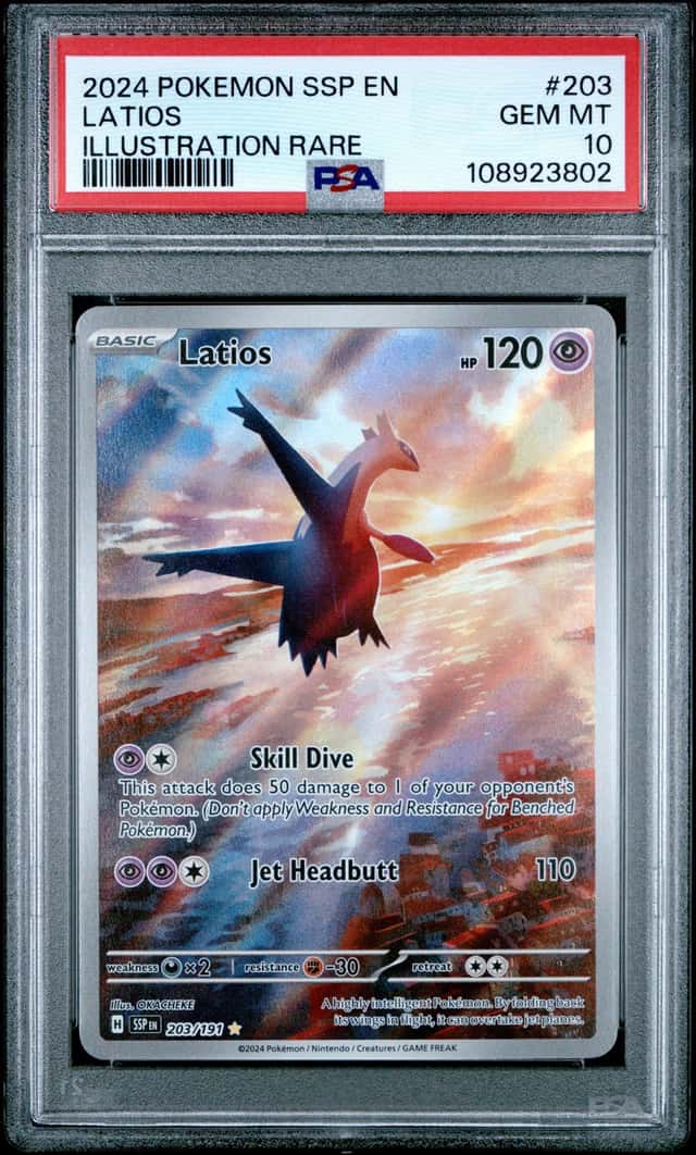 2024 Pokemon SSP EN-Surging Sparks Latios Illustration Rare PSA 10 #203