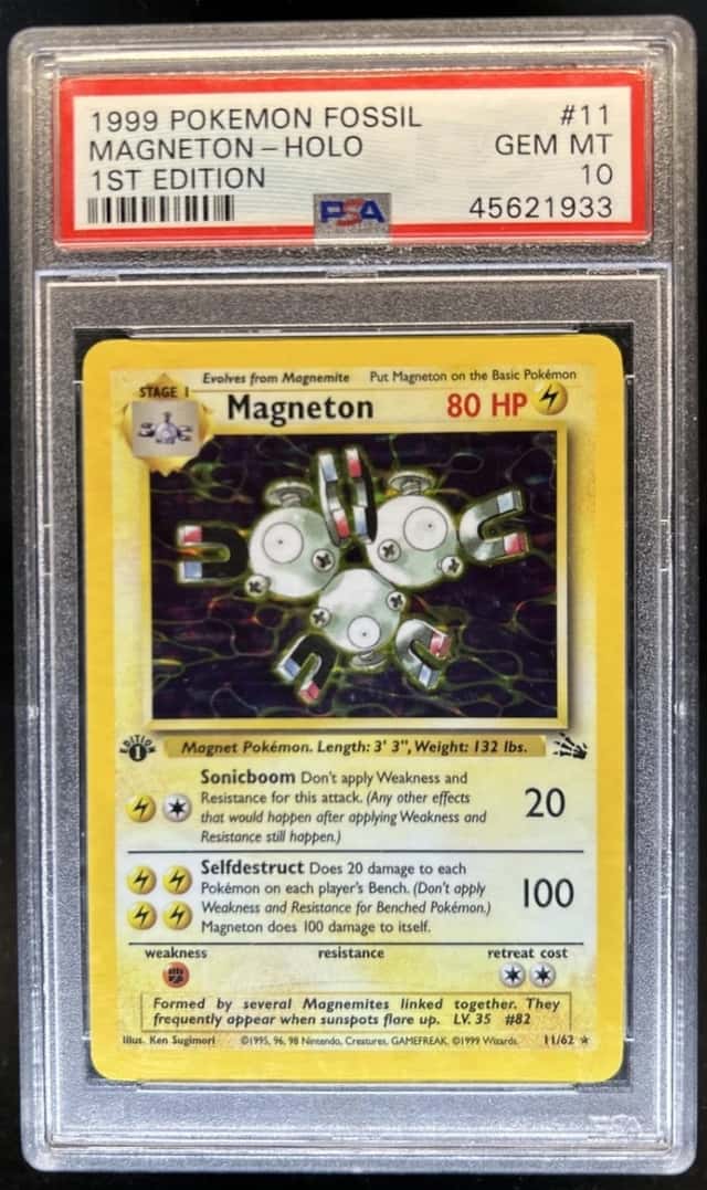 1999 Pokemon Fossil 1st Edition Magneton #11/62 PSA 10 GEM MINT GEM MINT