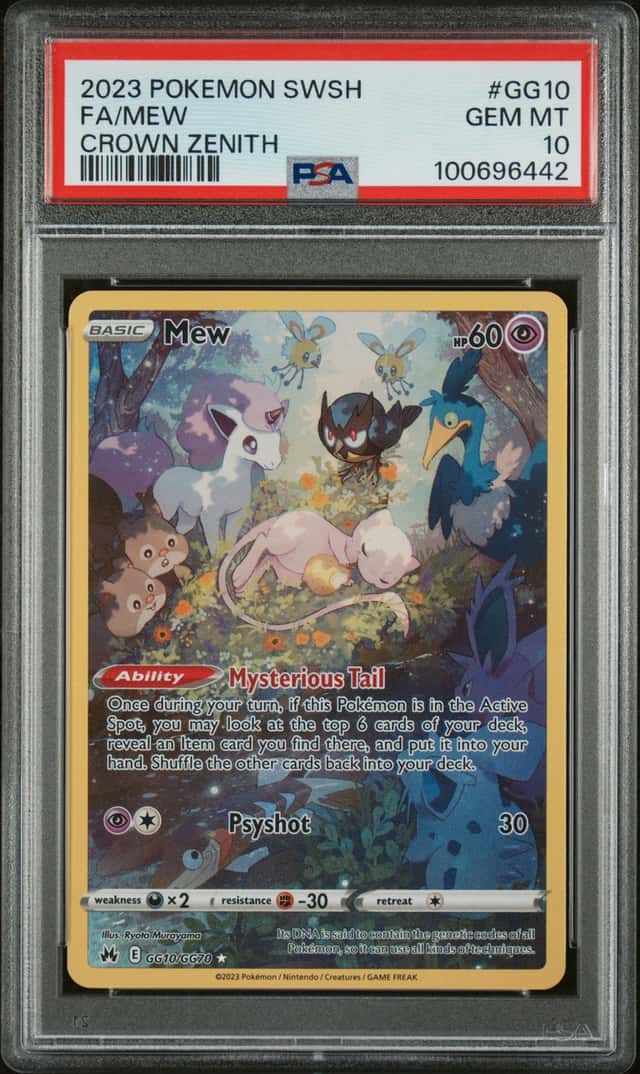 2023 POKEMON SWORD & SHIELD CROWN ZENITH #GG10 FULL ART/MEW PSA 10