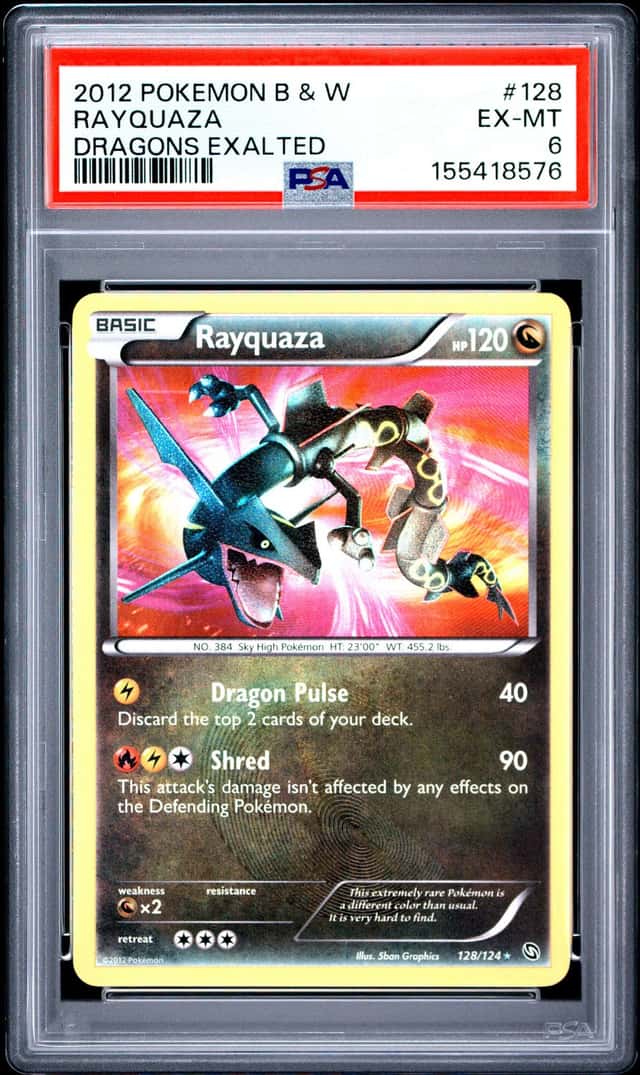 2012 Pokemon Black & White Dragons Exalted Rayquaza #128 PSA 6