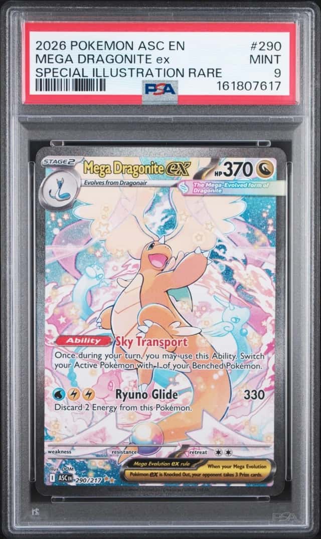 2026 POKEMON ASCENDED HEROES SPECIAL ILLUSTRATION RARE MEGA DRAGONITE EX PSA 9