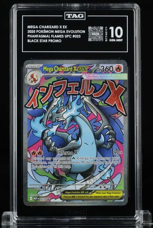 Mega Charizard X ex 023 Me: Mega Evolution Promo Holo TAG 10 Pokemon Tcg Graded