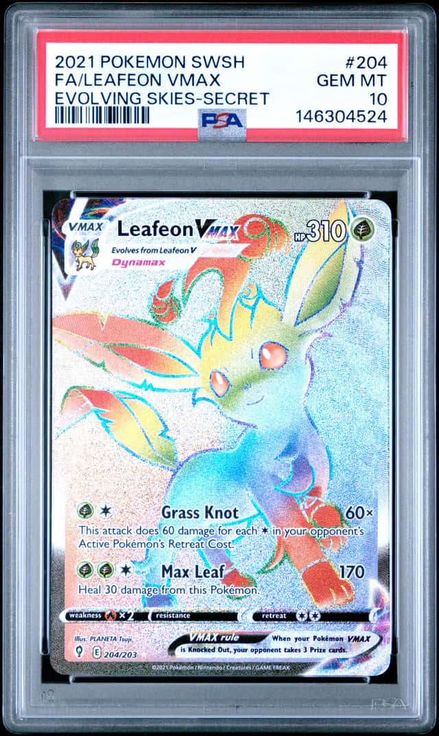 PSA 10 Leafeon VMAX #204 Evolving Skies Secret 2021 Pokemon GEM MINT