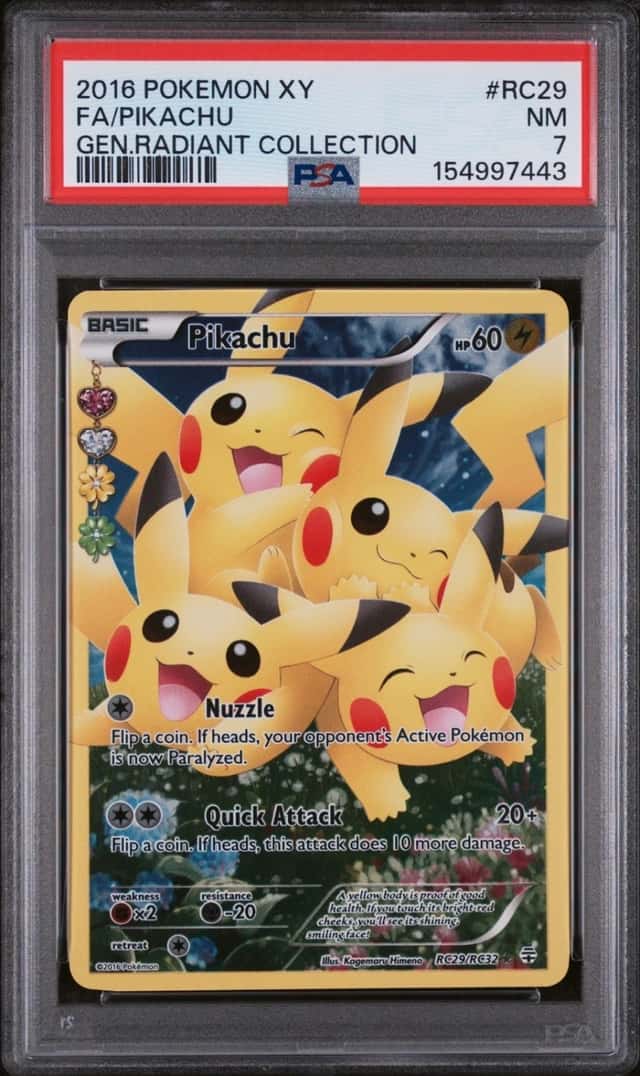 2016 POKEMON XY GENERATIONS  RADIANT COLLECTION: PIKACHU RC29-RC32 PSA 7 NM