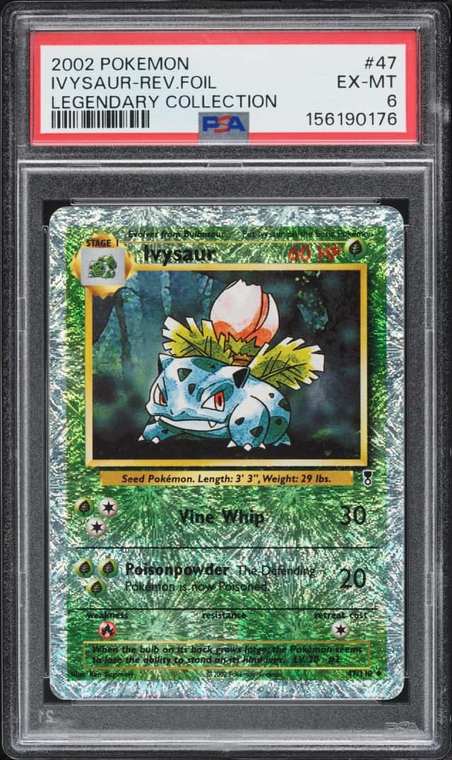 2002 Pokemon Legendary Collection Reverse Holo Ivysaur #47 PSA 6 EXMT