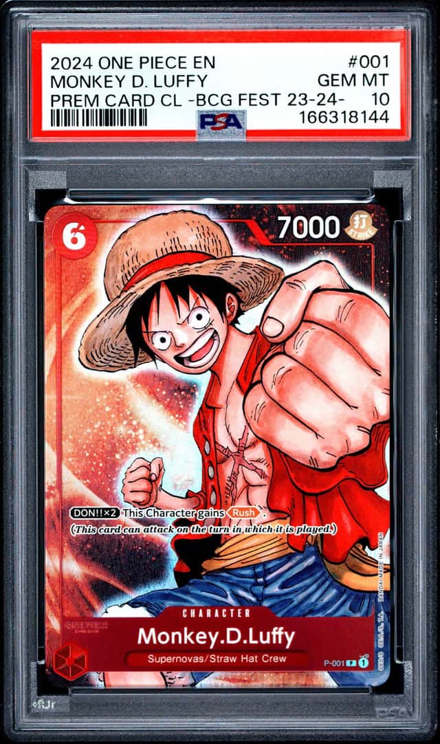 2024 ONE PIECE PREMIUM CARD COLLECTION -BANDAI CARD #001 MONKEY D. LUFFY PSA 10