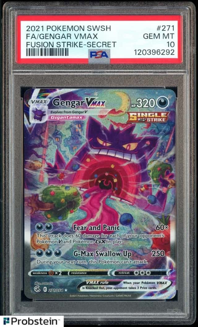 2021 Pokemon SWSH Fusion Strike Secret #271 FA Gengar VMax PSA 10 GEM MINT