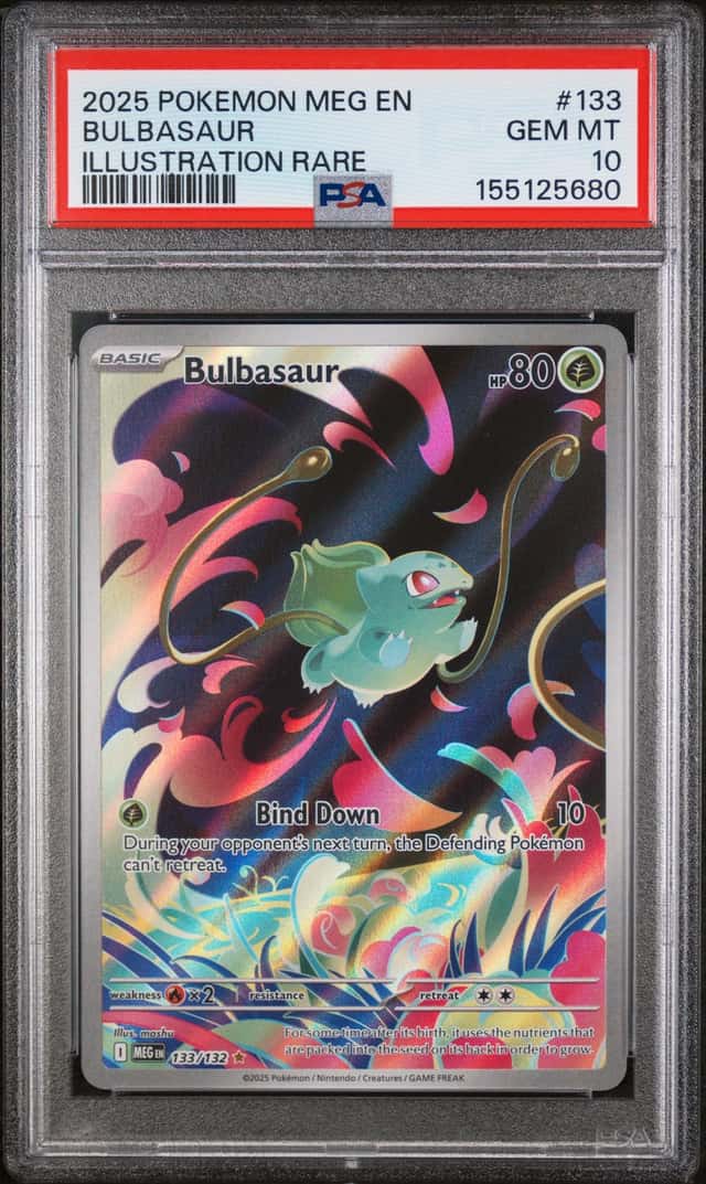 2025 POKEMON MEG EN-MEGA EVOLUTION ILLUSTRATION RARE #133 BULBASAUR PSA 10