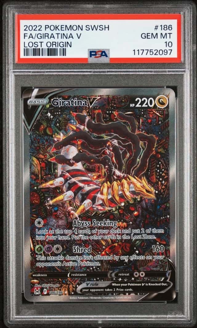 2022 POKEMON FA/GIRATINA V SWORD & SHIELD LOST ORIGIN #186 PSA 10