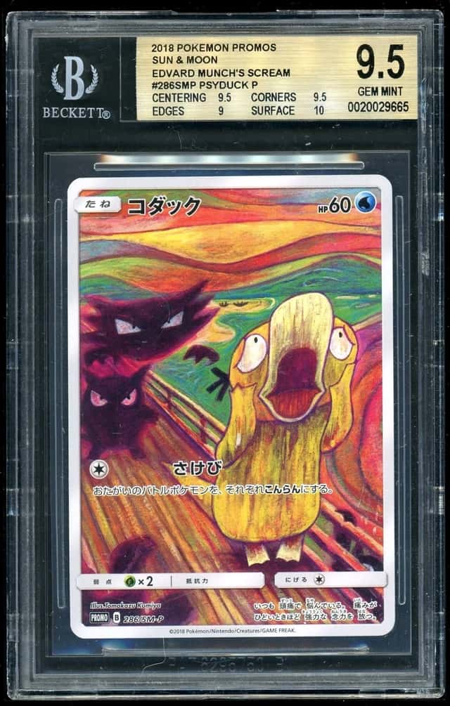 2018 Pokemon Psyduck P Collab with Tobikan SUM Edvard Munch's Scream BGS 9.5