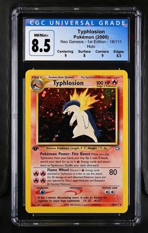 TYPHLOSION 2000 POKEMON NEO GENESIS 1ST EDITION HOLO #18/111 CGC 8.5 Q5966