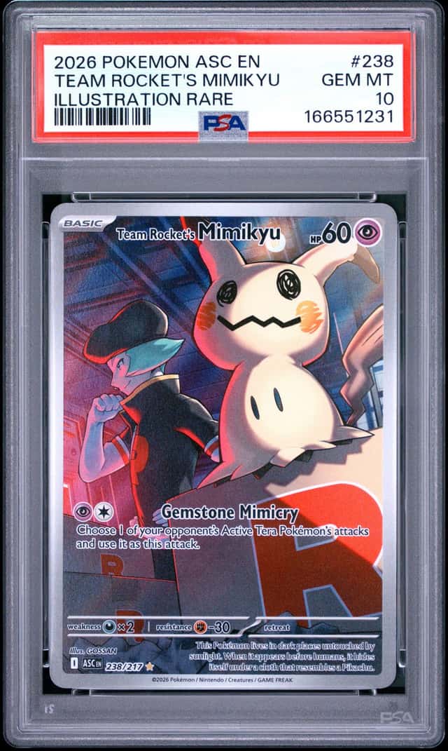 Pokemon 2026 Team Rocket's Mimikyu 238/217 IR Ascended Heroes GEM MINT PSA 10