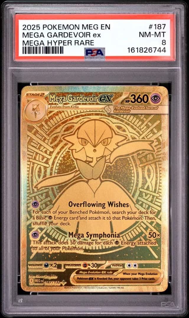2025 POKEMON MEG EN-MEGA EVOLUTION MEGA HYPER RARE #187 MEGA GARDEVOIR EX PSA 8
