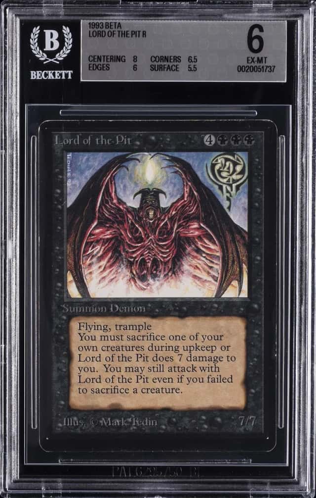 1993 MAGIC: THE GATHERING BETA R LORD OF THE PIT BGS 6