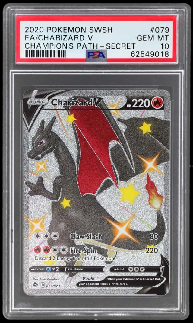 2020 Pokemon Sword and Shield Champion's Path Secret Rare Charizard V #079