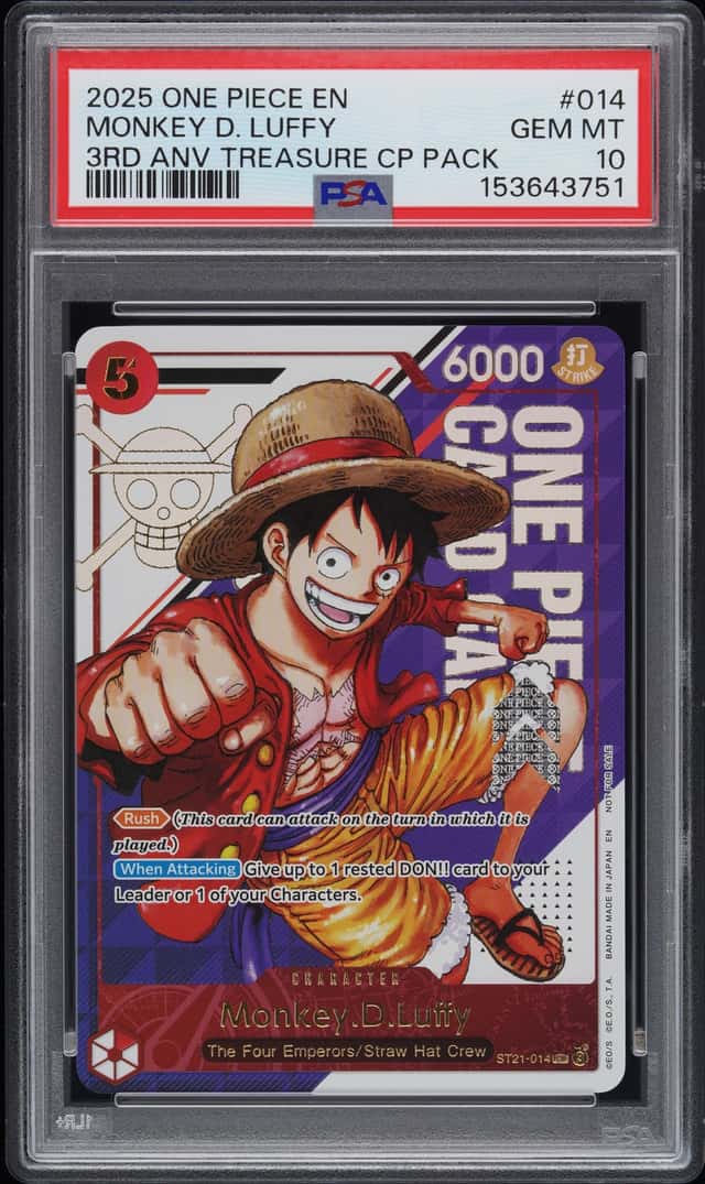 2025 One Piece 3rd Anniversary Treasure Campaign Pack Monkey D. Luffy #ST21014