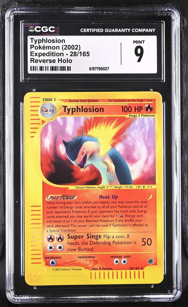 2002 Pokemon Expedition Reverse Holo Typhlosion #28 CGC 9 MINT