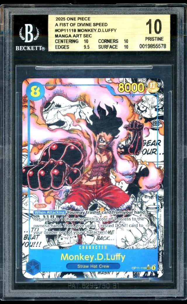 ONE PIECE Monkey.D.Luffy 2025 A Fist of Divine Speed MANGA ART SEC BGS 10