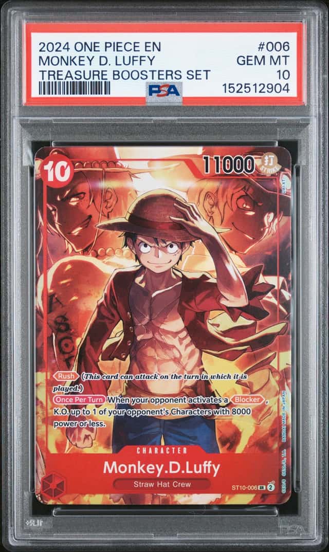 2024 One Piece English Monkey D. Luffy #006 Treasure Booster PSA 10 GEM MINT