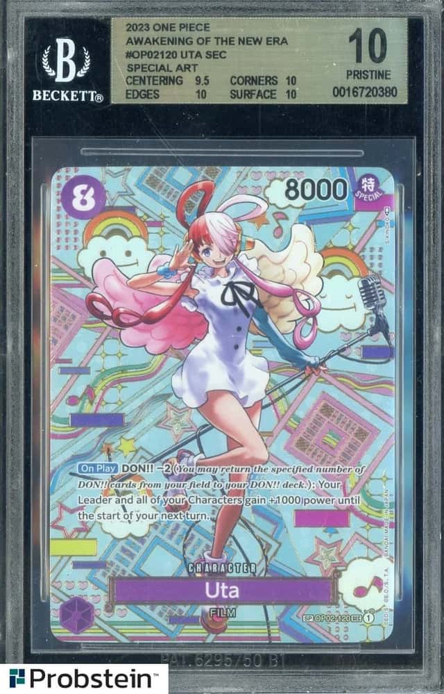 2023 One Piece English OP02-120 Uta Special Alternate Art BGS 10 PRISTINE