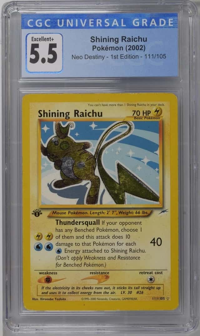 CGC 5.5 Pokemon 2002 Neo Destiny - 1st Ed. #111/105 Shining Raichu NO RESERVE!