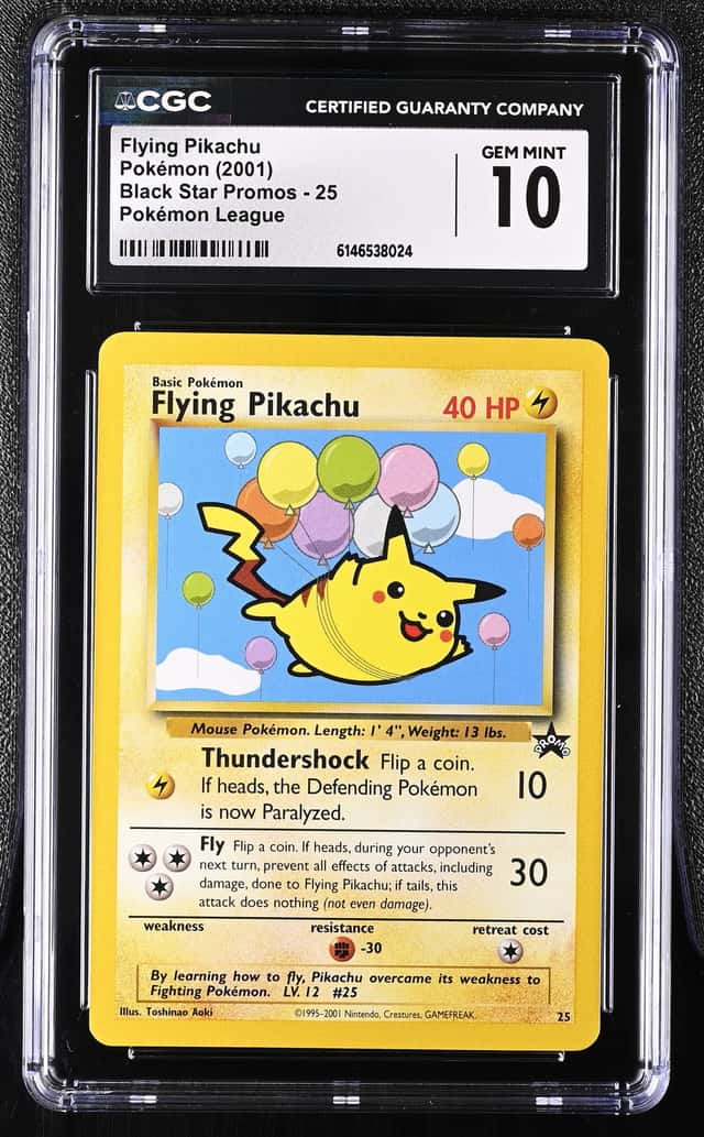 2001 Pokemon Black Star Promos Flying Pikachu #25 Pokemon League CGC 10
