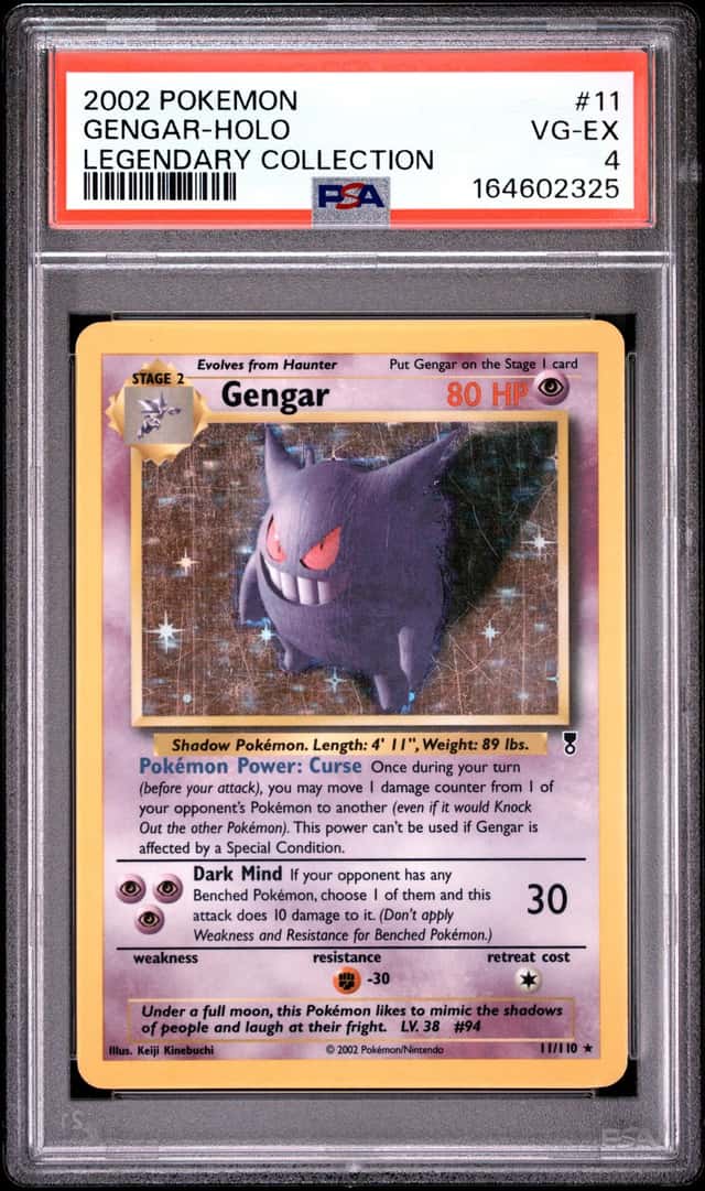 2002 POKEMON LEGENDARY COLLECTION #11 GENGAR-HOLO PSA 4