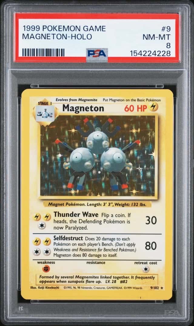 1999 Pokemon Game #9 Magneton Holo PSA 8 NM-MT