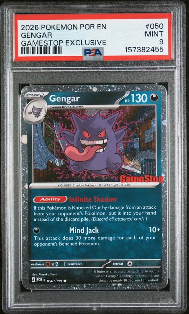 2026 POKEMON POR EN-PERFECT ORDER GAMESTOP EXCLUSIVE #050 GENGAR PSA 9 GS