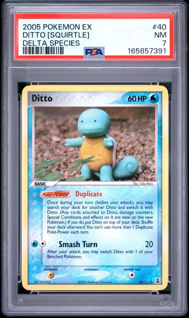 2005 POKEMON EX DELTA SPECIES #40 DITTO [SQUIRTLE] PSA 7