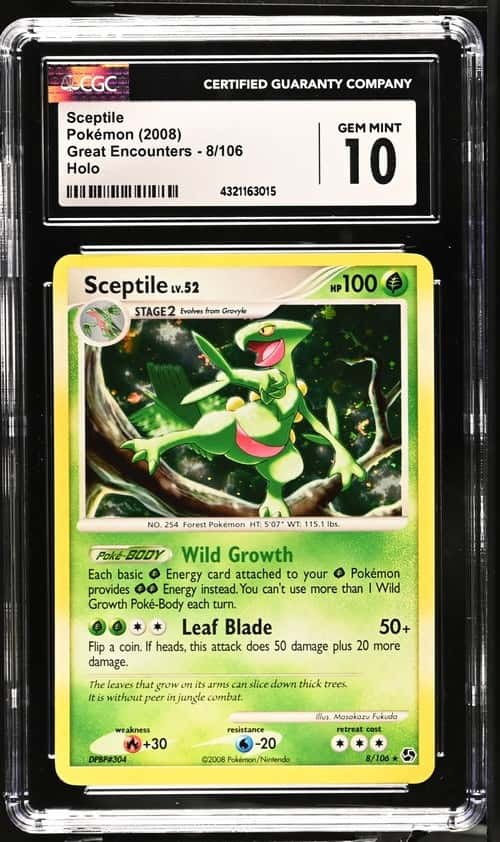 Pokémon CGC 10 Sceptile 8/106 Great Encounters Holo