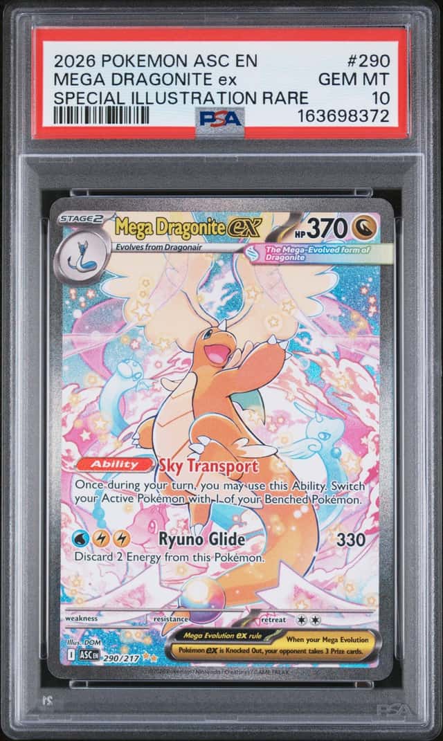 Pokemon 2026 Mega Dragonite ex 290/217 SIR Ascended Heroes GEM MINT PSA 10
