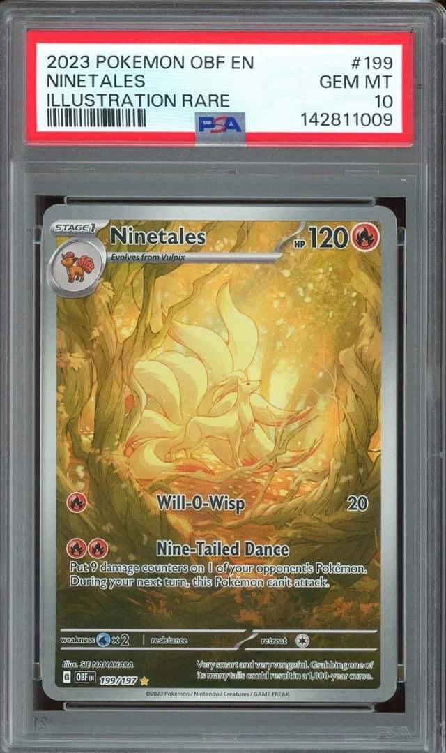 2023 Pokemon TCG Obsidian Flames #199 Ninetales Illustration Rare PSA 10