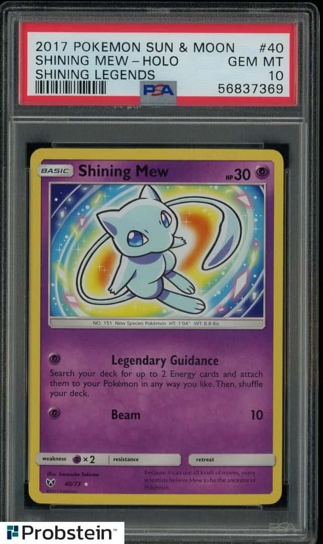 2017 Pokemon S & M Shining Mew #40 Shininig Legends Holo PSA 10 GEM MINT