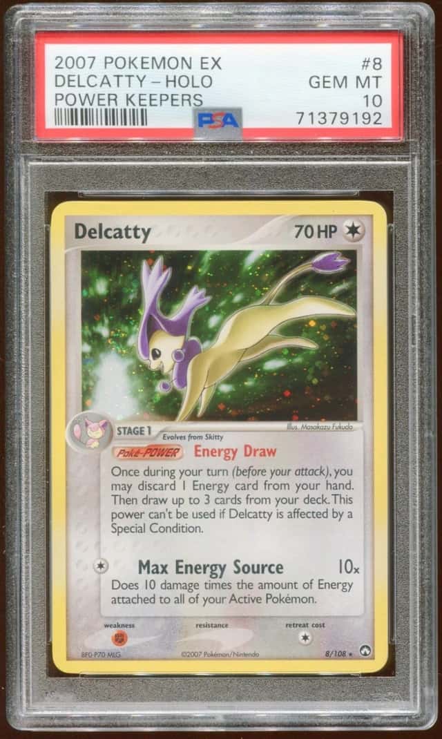 2007 POKEMON POWER KEEPERS EX DELCATTY #8/108 RARE HOLO FOIL PSA 10 E8