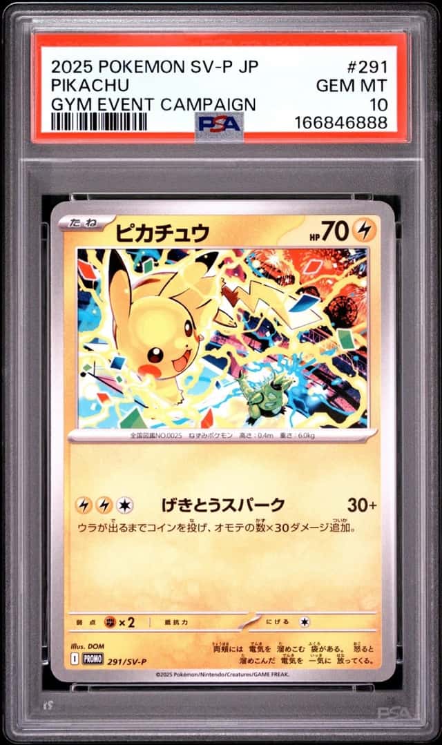 2025 POKEMON JAPANESE SV-P PROMO GYM EVENT CAMPAIGN #291 PIKACHU PSA 10