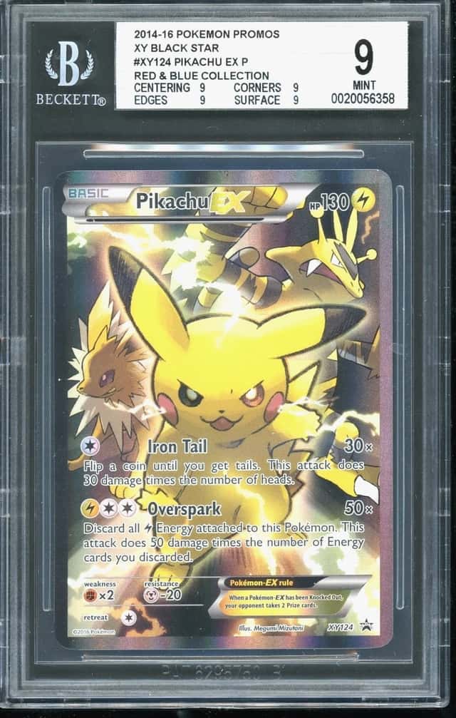 Pokemon Pikachu EX 2014-16 XY Black Star Promos Red & Blue Collection BGS 9 