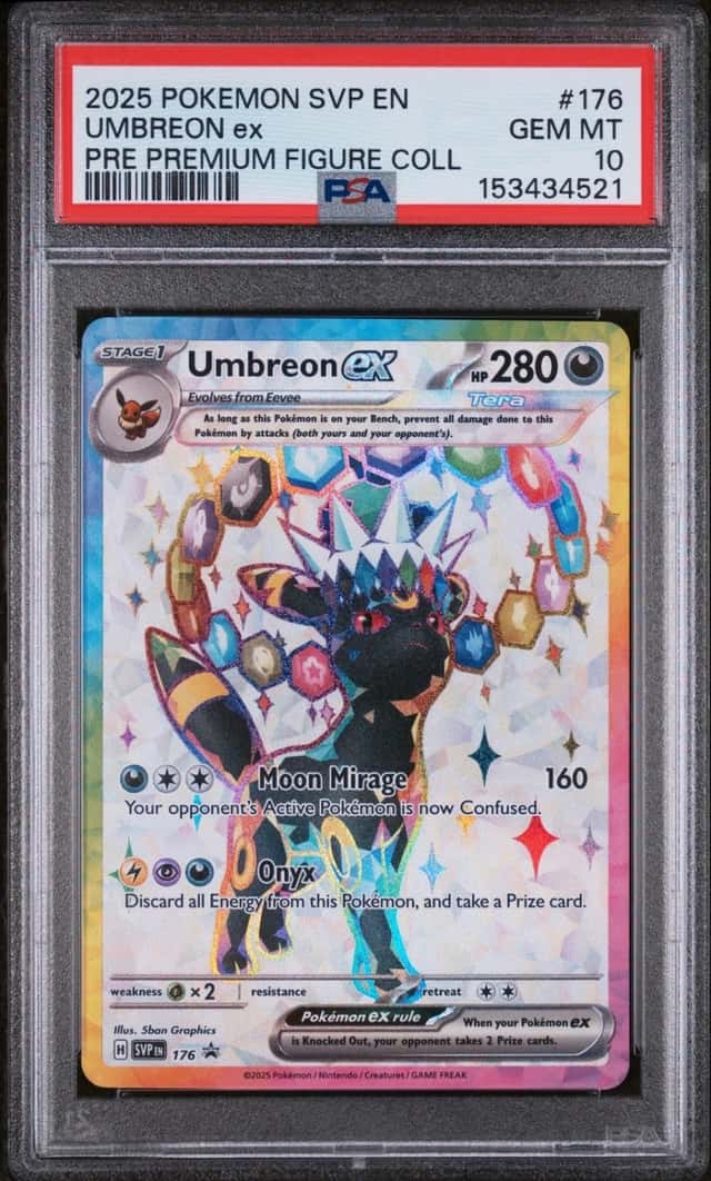 2025 POKEMON PRISMATIC EVOLUTIONS PREMIUM FIGURE COLLECTION UMBREON EX PSA 10
