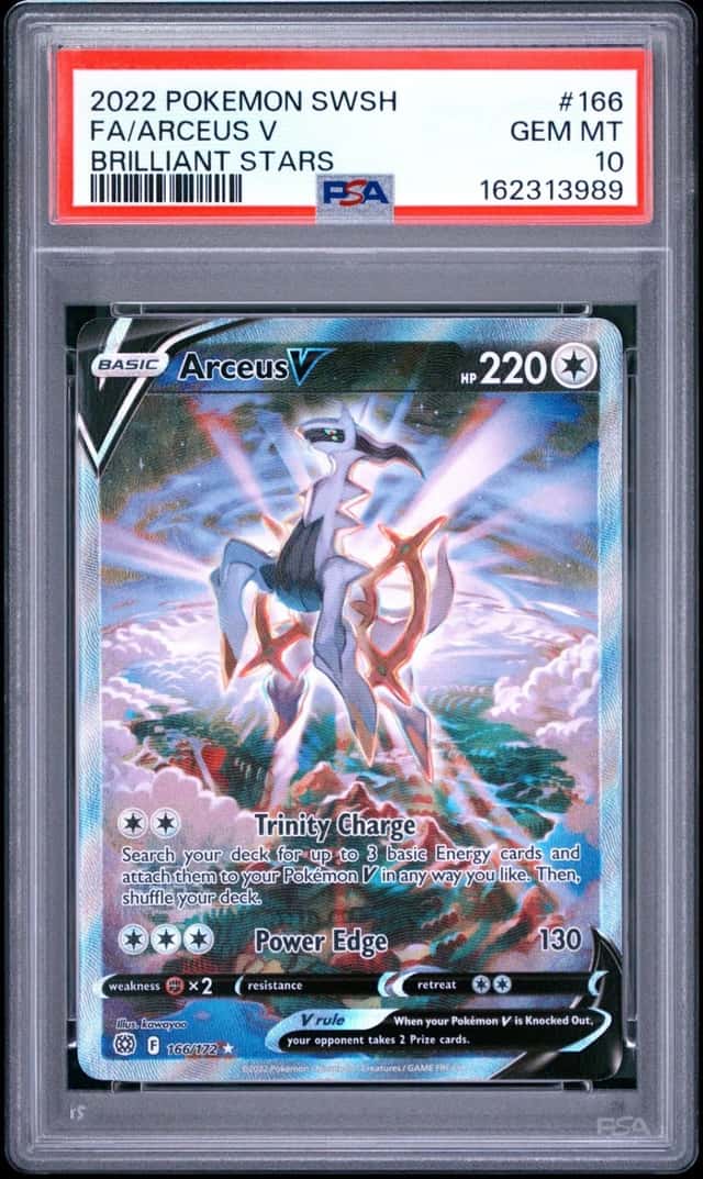 2022 POKEMON SWORD & SHIELD BRILLIANT STARS #166 FULL ART/ARCEUS V PSA 10