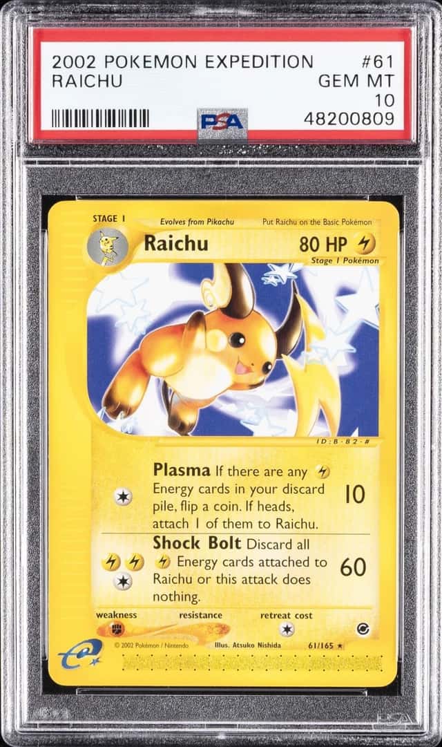 2002 POKEMON EXPEDITION #61 RAICHU PSA 10